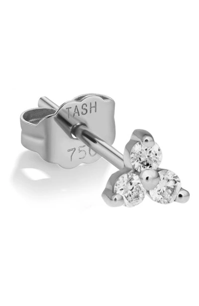 Shop Maria Tash Large Diamond Trinity Stud Earring In White Gold/ Diamond
