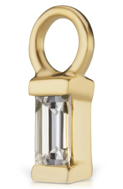 Shop Maria Tash Diamond Baguette Earring Charm In Yellow Gold/ Diamond