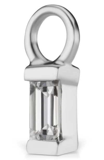 Shop Maria Tash Diamond Baguette Earring Charm In White Gold/ Diamond