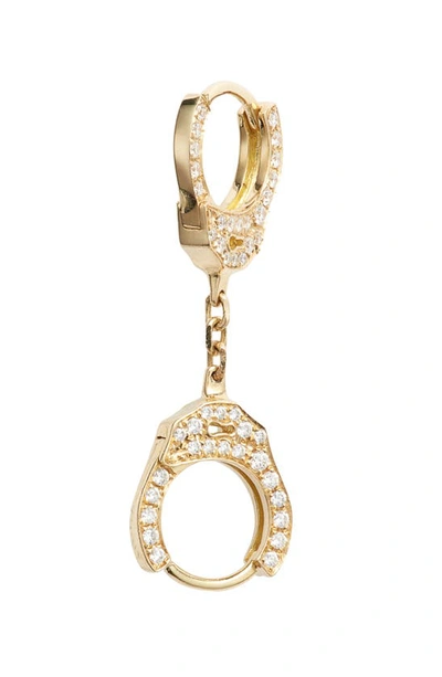 Shop Maria Tash 6.5mm Short Chain Diamond Handcuff Clickers In Yellow Gold/ Diamond