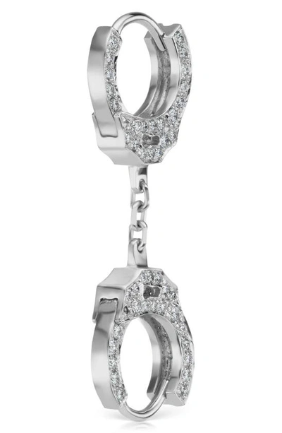 Shop Maria Tash 6.5mm Short Chain Diamond Handcuff Clickers In White Gold/ Diamond