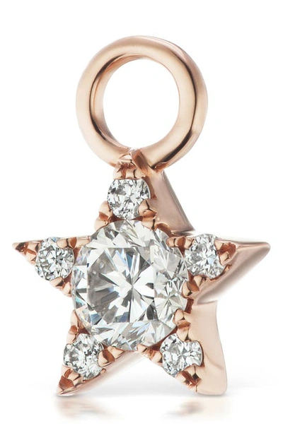 Shop Maria Tash Diamond Star Earring Charm In Rose Gold/ Diamond