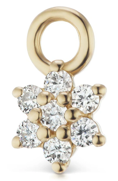 Shop Maria Tash 4.5mm Diamond Flower Earring Charm In Yellow Gold/ Diamond