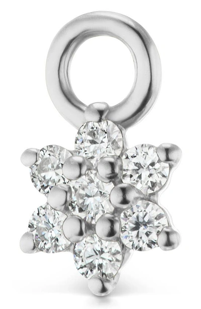 Shop Maria Tash 4.5mm Diamond Flower Earring Charm In White Gold/ Diamond