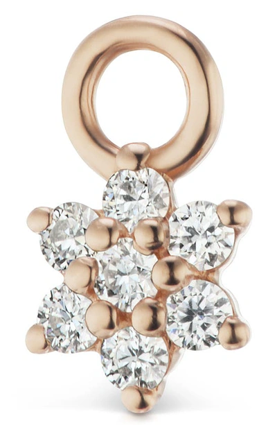 Shop Maria Tash 4.5mm Diamond Flower Earring Charm In Rose Gold/ Diamond