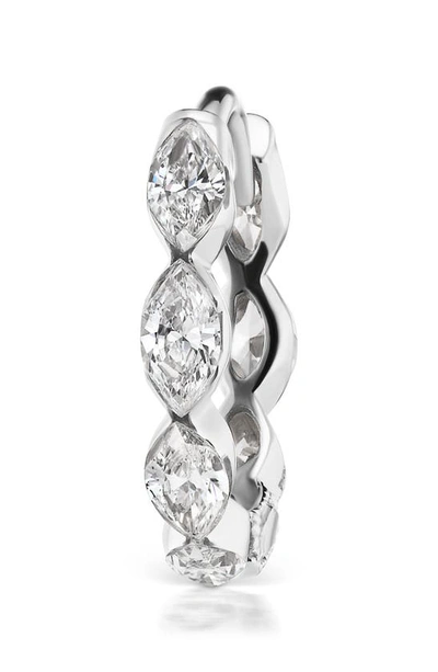 Maria Tash 18ct 6.5mm Invisible Set Diamond Marquise Eternity Single Hoop Earring In White Gold