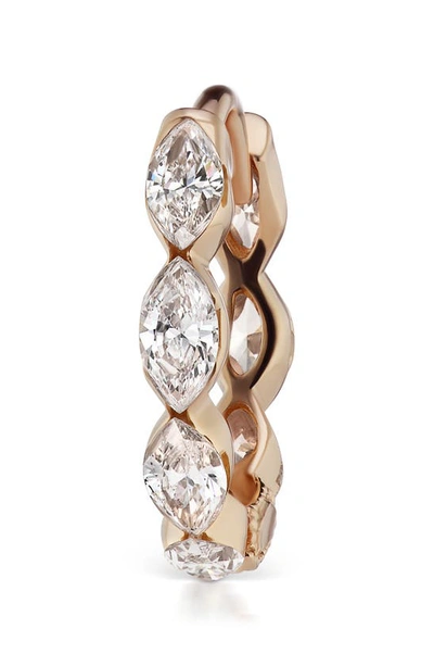 Maria Tash Single Diamond Marquise Eternity Hoop Earring In Rose Gold