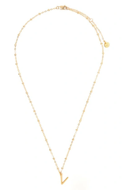 Shop Tess + Tricia Initial Pendant Necklace In Gold V