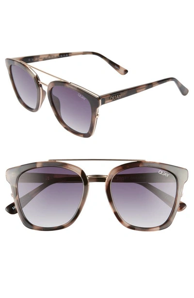 Shop Quay Sweet Dreams 55mm Square Sunglasses In Milky Tort/ Smoke Fade