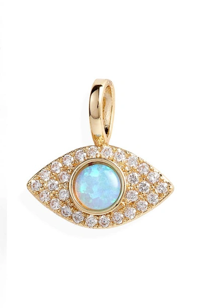 Shop Melinda Maria Icons Opal Evil Eye Charm In Gold/ Blue