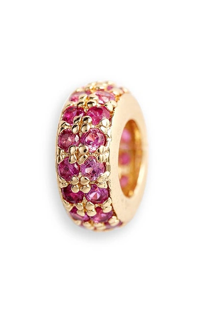 Shop Melinda Maria Icons Small Pavé Spacer Charm In Gold/ Ruby