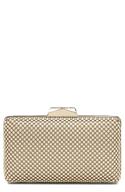 Shop Olga Berg Natasha Mesh Clutch In Gold