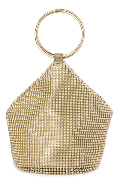 Shop Olga Berg Bianca Mesh Bucket Bag In Gold