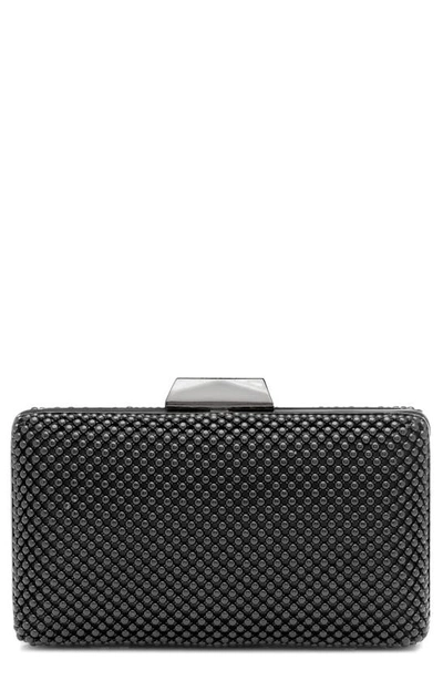 Olga Berg Natasha Ball Mesh Clutch In Black