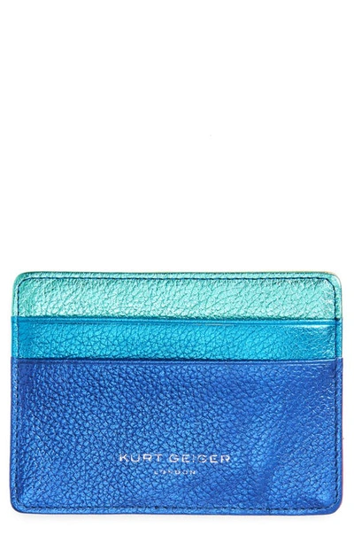 Shop Kurt Geiger Rainbow Shop Metallic Leather Card Holder In Multi/ Other