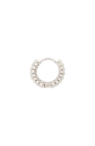 Shop Maria Tash 18-gauge Opal & Diamond Five Row Pavé Ring In White Gold