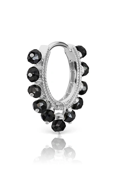 Shop Maria Tash Coronet 8mm Black Diamond Earring In White Gold