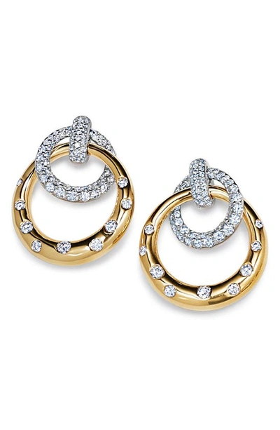 Shop Kwiat Cobblestone Pavé Diamond Drop Earrings In Yellow Gold/ White Gold