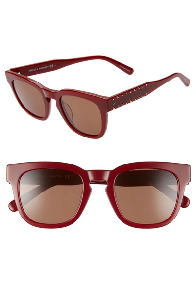 Shop Rebecca Minkoff Imogen2 49mm Studded Sunglasses In Burgundy/ Brown