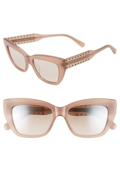 Shop Rebecca Minkoff Imogen1 53mm Cat Eye Sunglasses In Nude/ Brown Mir Grad