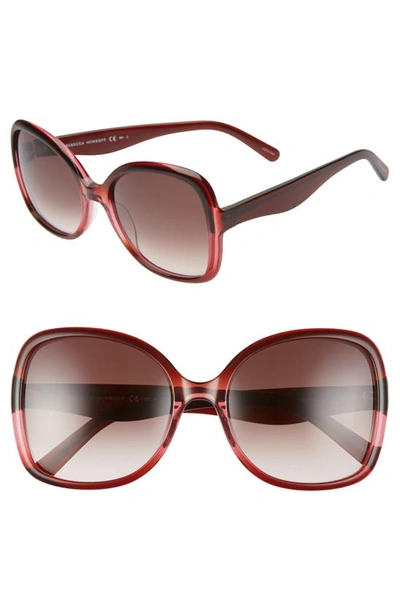 Shop Rebecca Minkoff Lark2 58mm Butterfly Sunglasses In Burgundy/ Brown Gradient