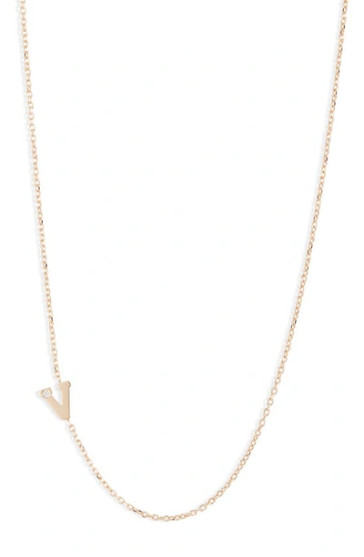 Anzie Diamond Initial Necklace In V