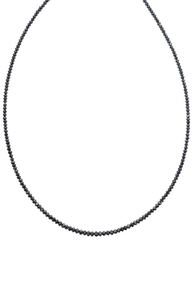 Sethi Couture Noir Black Diamond 14k White Gold Necklace In Black Diamond