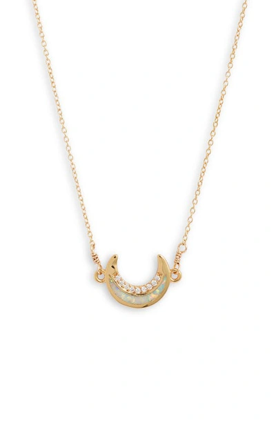 Shop Set & Stones Saylor Moon Pendant Necklace In Gold/ White