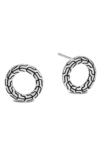 John Hardy Sterling Silver Classic Chain Round Stud Earrings In Silver