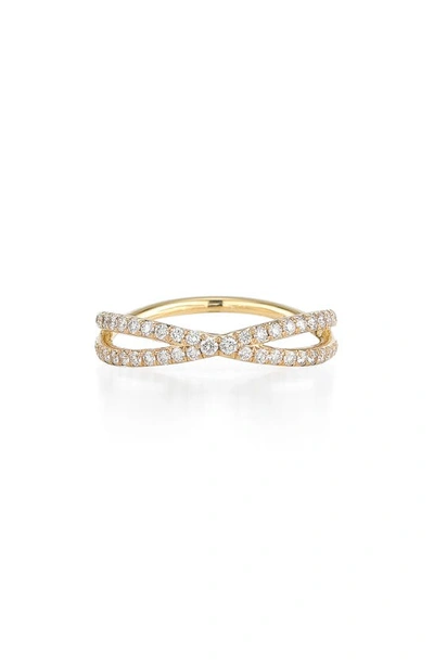 Shop Kwiat Fidelity Crossover Diamond Band Ring In Yellow Gold