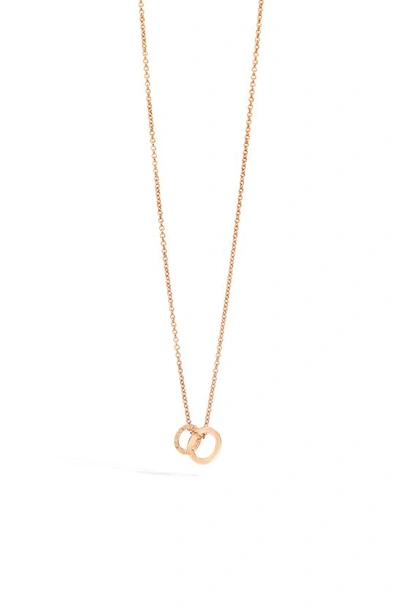 Shop Pomellato Brera Link Pendant Necklace In Rose Gold/ Brown Diamond