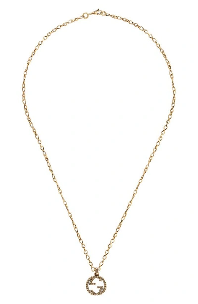 Shop Gucci Interlocking-g Pendant Necklace In Yellow Gold