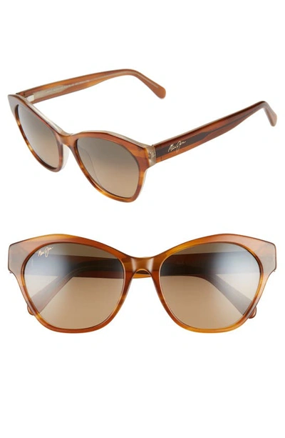 Shop Maui Jim Kila 54mm Polarizedplus2® Cat Eye Sunglasses In Cinnamon W/ Almond Interior