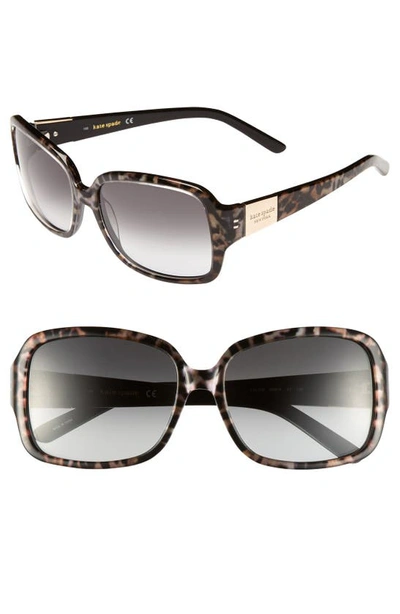 Shop Kate Spade Lulu 55mm Rectangular Sunglasses In Tortoise/ Gold