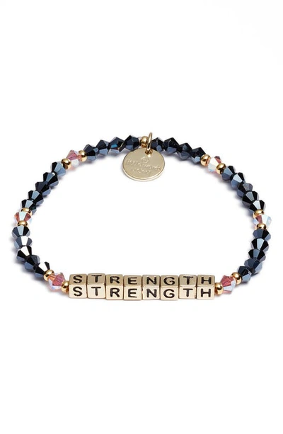 Shop Little Words Project Strength Stretch Bracelet In Midnight Dream Navy Gold