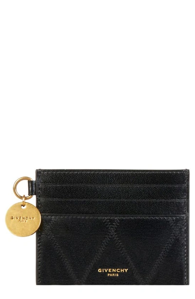 Shop Givenchy Gv3 Quilted Leather Card Case In Black