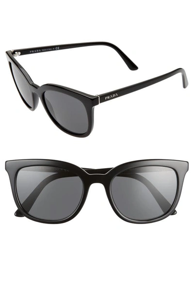 Shop Prada 53mm Cat Eye Sunglasses In Black/ Grey
