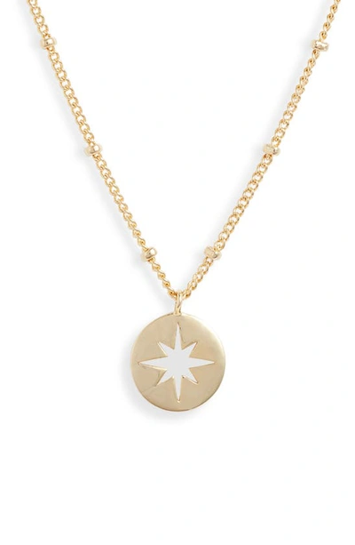 Shop Estella Bartlett Starburst Disc Pendant Necklace In Gold