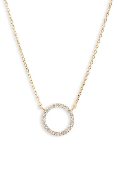 Shop Estella Bartlett Large Pave Circle Pendant Necklace In Cz Gold Plated