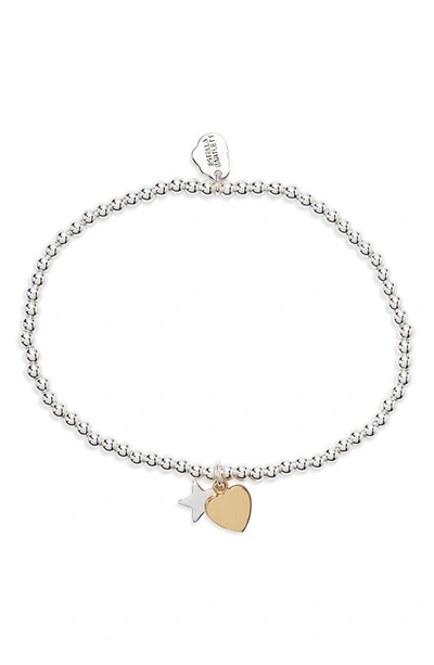 Shop Estella Bartlett Sienna Heart & Moon Charm Bracelet In Gold