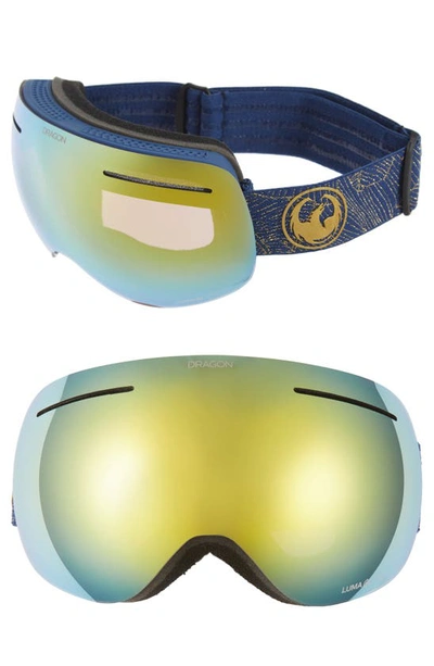 Shop Dragon Xi Frameless Snow Goggles In Golden Palms/ Goldion Amber