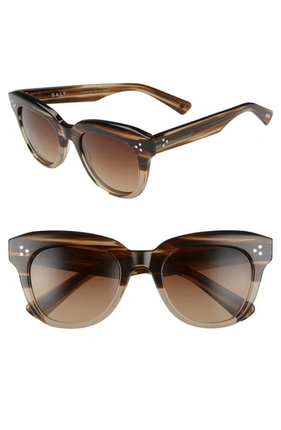 Shop Salt Sophia 52mm Polarized Square Sunglasses In Mojave/ Brown