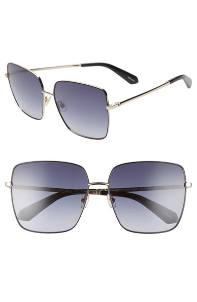 Shop Kate Spade Fenton 60mm Gradient Square Sunglasses In Black/ Dkgrey Gradient