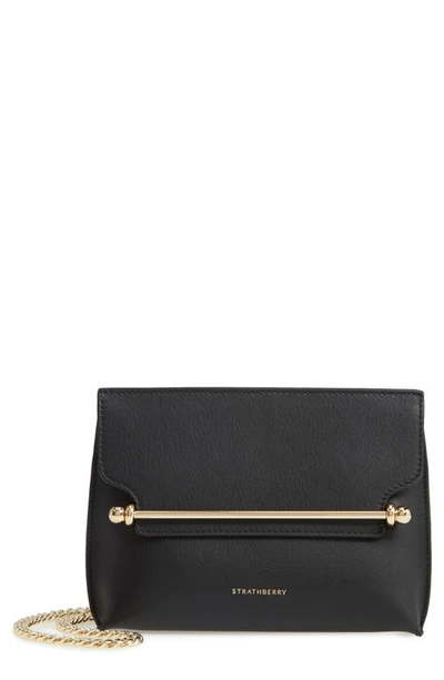 Shop Strathberry Mini Stylist Calfskin Leather Convertible Clutch In Black