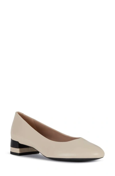 Shop Geox Chloo Block Heel Pump In Sand Leather