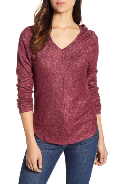 Shop Bobeau Sweater Hoodie In Windsor Wine