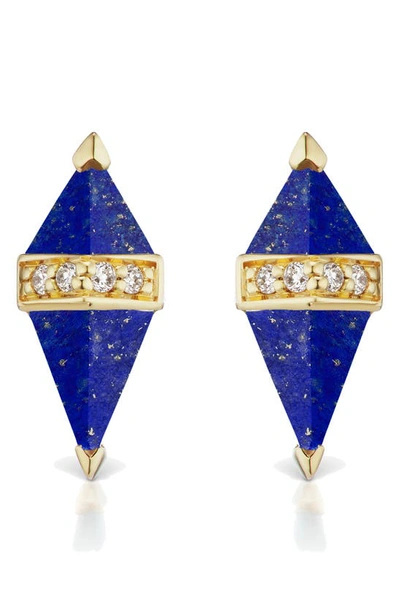 Shop Sorellina Pietra Semiprecious Stone Stud Earrings In La Di 18kyg