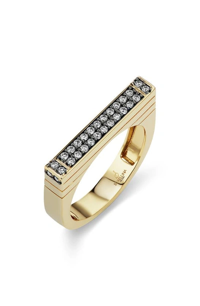 Shop Sorellina Pietra Pave Stacking Ring In Yellow Gold/ White Diamonds
