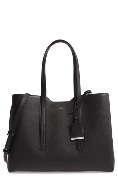 Hugo Boss Taylor Business Leather Tote In Blk |