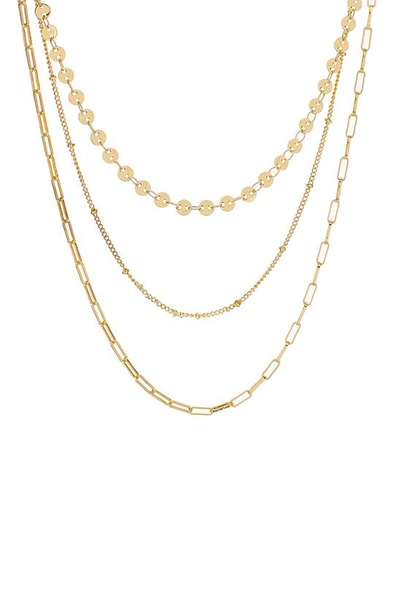Shop Panacea Triple Layer Chain Necklace In Gold